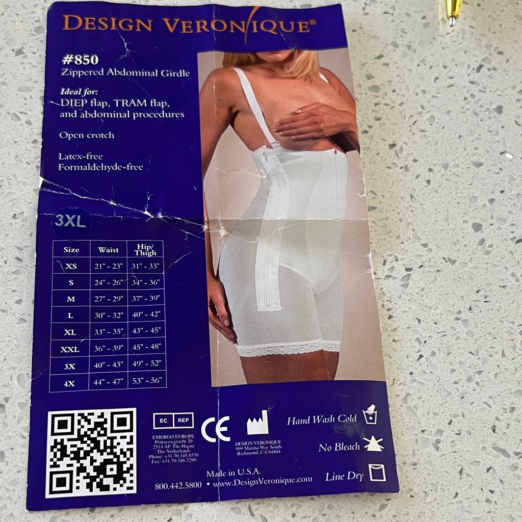 Design Veronique White Abdominal Girdle Shapewear And Post Surgery Garment New